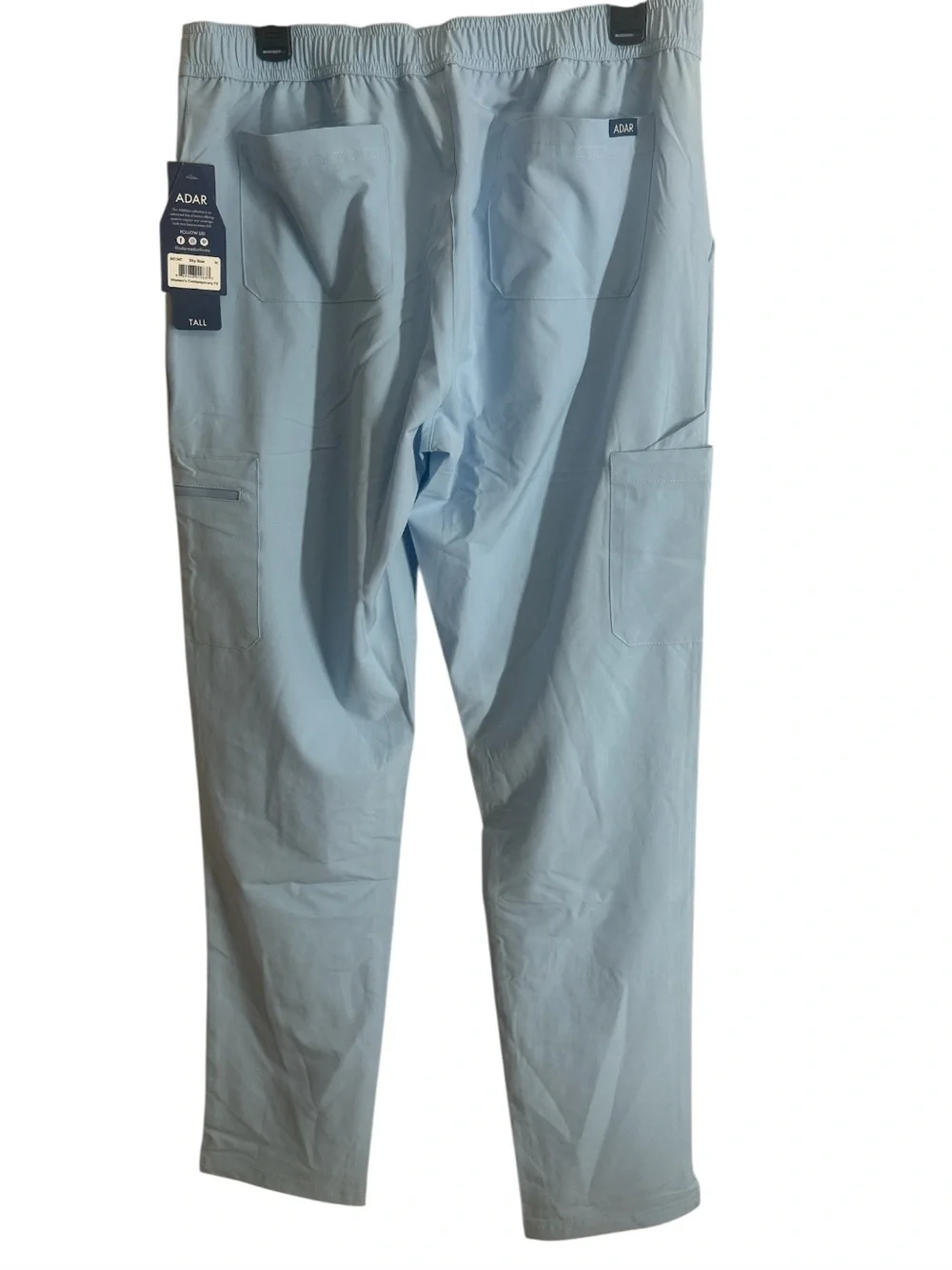 NWT Adar Addition Contemporary Fit Cargo Scrub Pants Sky Blue Size Medium Tall